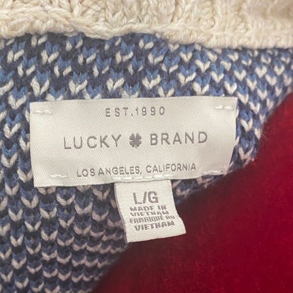 Lucky Like New Cozy Geometric Knit Cardigan sz L - Picture 6 of 9